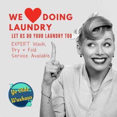 We just love doing laundry. Try our expert wash, dry & fold service today.