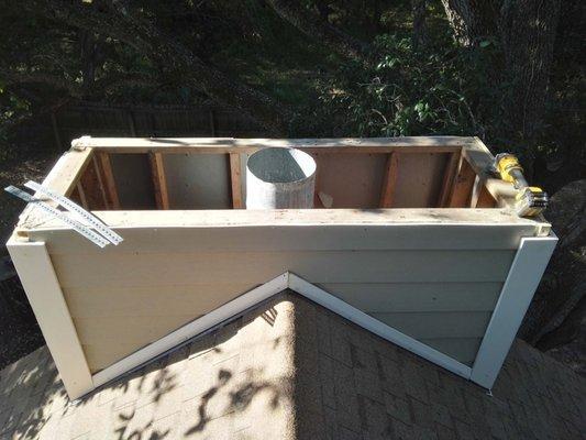 Chimney cap replacement in progress