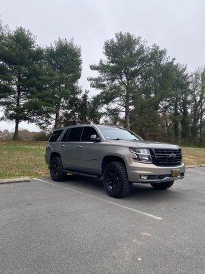 My vehicle with the new wheels and tires they had replaced