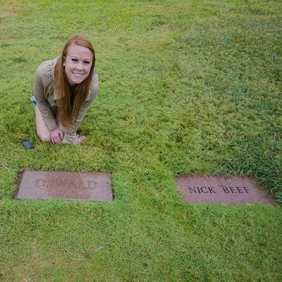 Photo of the Oswald marker with a random woman in it