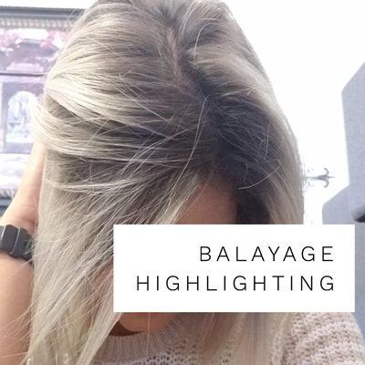 Balayage highlighting and root shadow on my client