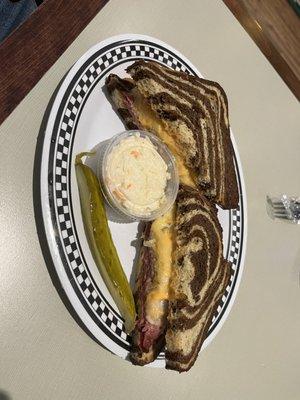 Coney island reuben on marble rye