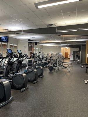 Cardio, weight machines, exercise bikes