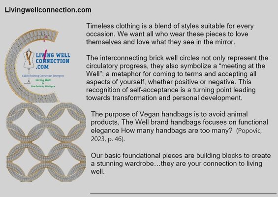 Fashion creates pollution, Living Well Connection's objective is to provide  classic clothing that you will hold on to for a long time.