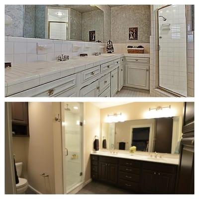 Before and after of bathroom