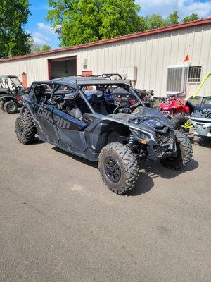 This 2019 CanAm Maverick X3 got the Full Service Treatment from us! Engine oil and oil filter, air filter, gearcase oils, multipoint inspect