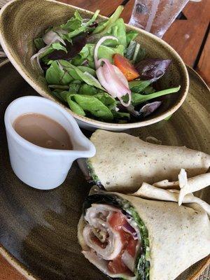 Turkey wrap with side salad