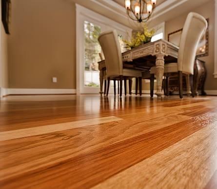 Recovered hardwood floor after water damage.