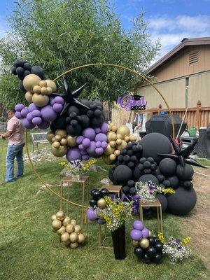 Graduation balloon decor backdrop