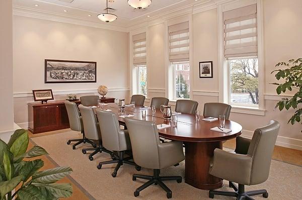 The boardroom is available for meetings up to 15 people.