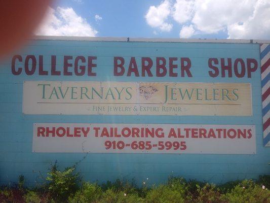 This is the side view of the college barber shop.