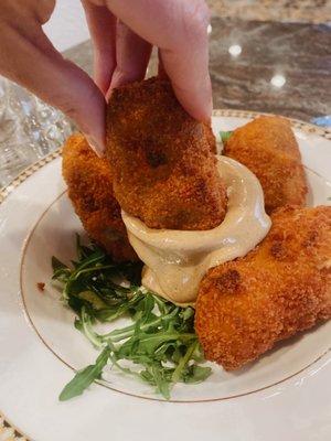 Mac and mushroom croquettes