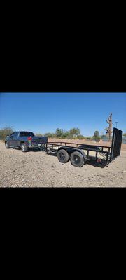 Truck with 6 feet cargo space and 14 feet trailer to fit 2 truckloads alone on the trailer