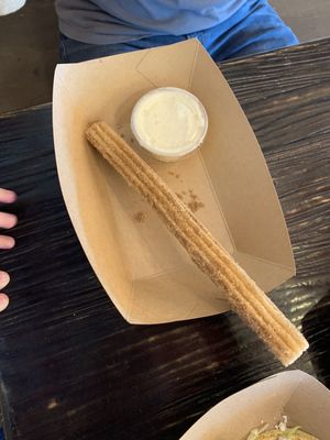 Churro with cream dip