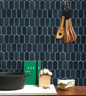 Omni™ glazed porcelain mosaic tile in Navy