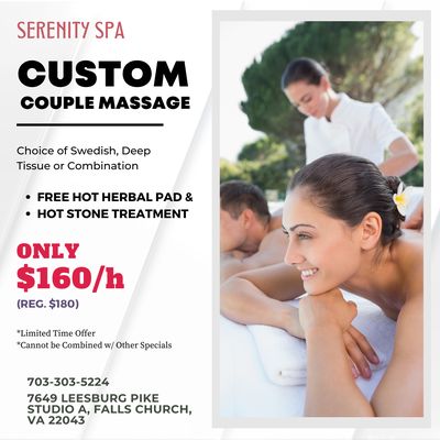 Serenity Spa
 7649 Leesburg Pike Studio A, Falls Church, VA 22043
 Call us at 703-303-5224