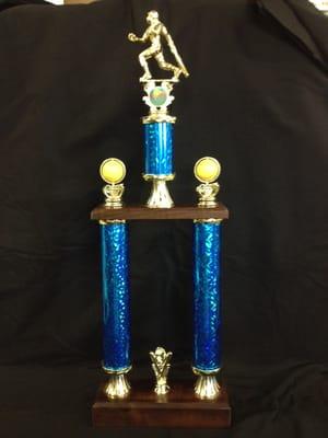 We'll custom make trophies and awards for your team or event.