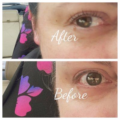 Lash lift before and after!