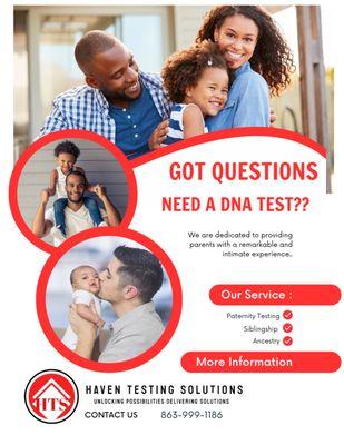 Paternity testing has never been simpler.  Results in 48 hours.