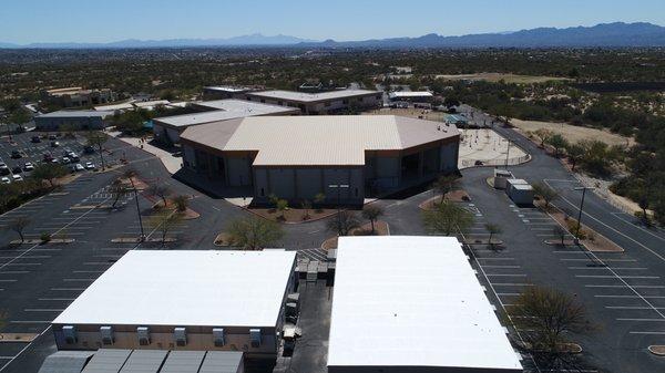 Roofs after repairs and coating