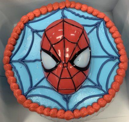 8" Round Spiderman Cake with Whipped Frosting