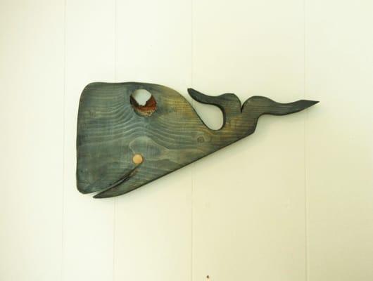 Happy Recycled Wood Whale