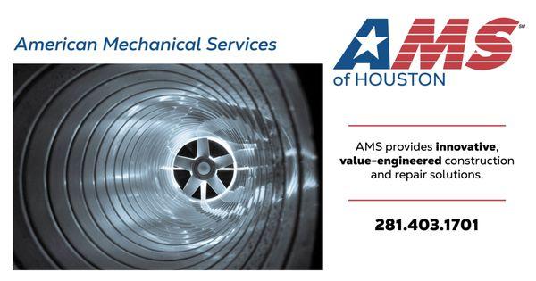 AMS of Houston delivers commercial heating, ventilation, and air-conditioning service and construction. Call us today for new construction,