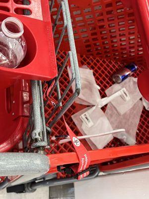 Shopping carts full of trash