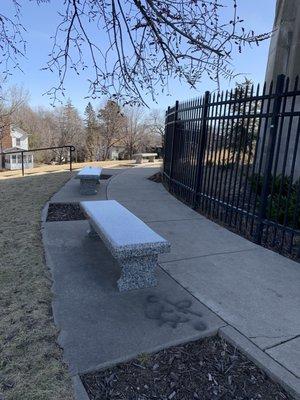 Benches for resting or watching planes