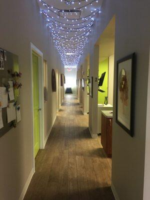 Where can you find a beautiful hall way in the dental office .