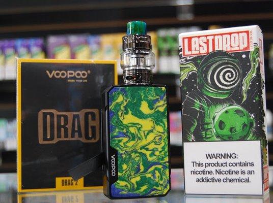 Drag 2 in stock! Accompanied by Last Drop E-juice! Sick combo right here!