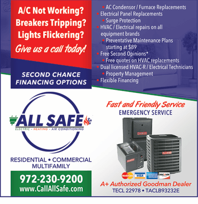 Call today!! Get your free quote. Check out our website for financing options. They work with all credit tiers. Don't go a day without air..