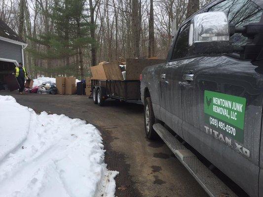 Newtown Junk Removal on a job in Southbury, Connecticut