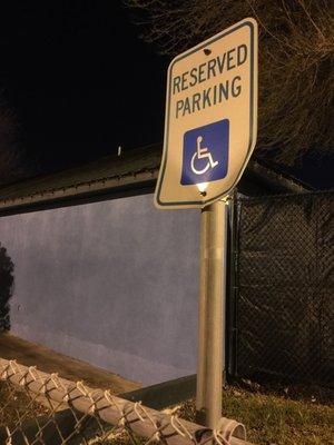 Handicap parking available too.