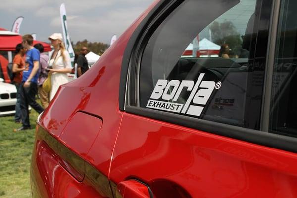 Borla sticker on car