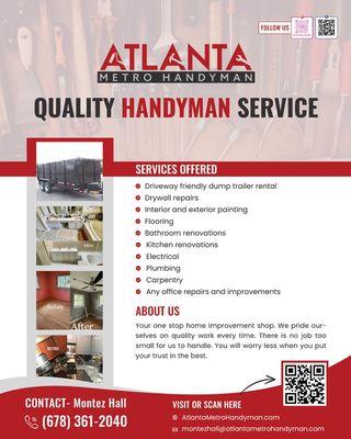 Contact us or visit or website for any questions or concerns!