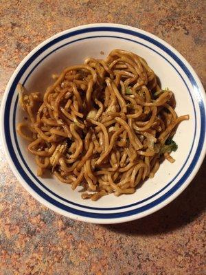 Vegetable lo mein (reheated at home.)