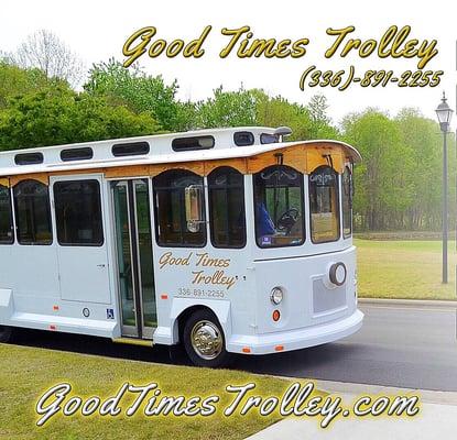 Good Times Trolley .... For life's adventures. Make your wedding special. Sponsored by Pat's Party Bus.