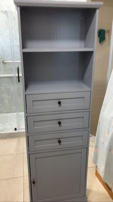 After picture of bathroom dresser installation