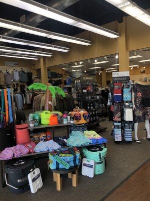 New summertime display: features Yukon Outfitters, Corkcicle, Toadfish, Cotopaxi, Olukai, Reef, Flojos and Bermies swim trunks!