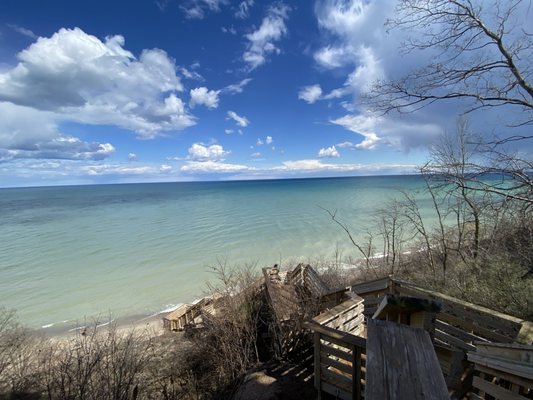 Stairs to lakeshore