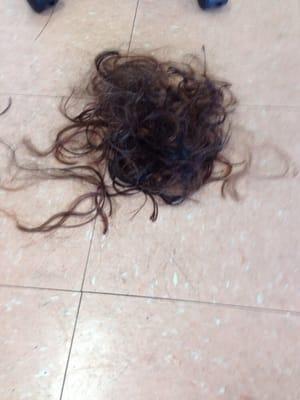 My pile of hair I left behind!