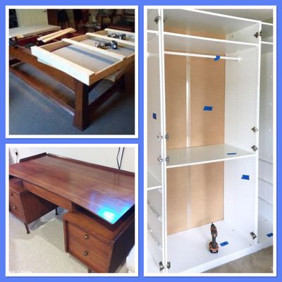 Table and closet assembly