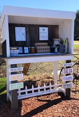 Our stand is made from pieces of the old wooden front door that was on our home when we purchased it back in 2017. I couldn't part with it.