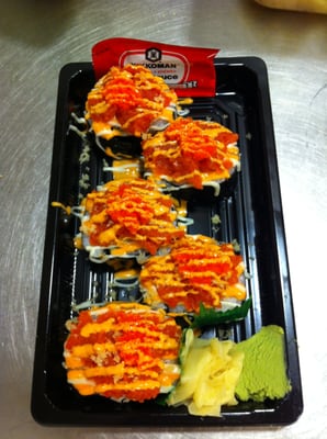 Volcano Roll (Spicy Tuna on top)