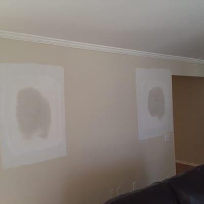 A couple of drywall patches done by us.