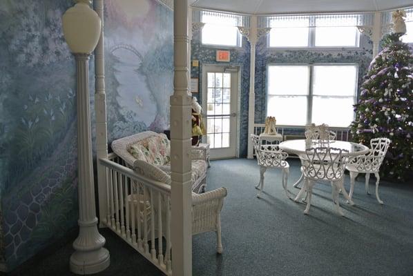 Our indoor gazebo is just one of the many areas our residents can sit and enjoy a visit.