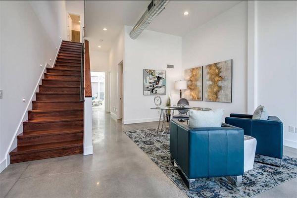 Lower level of River North Arts District Duplex.