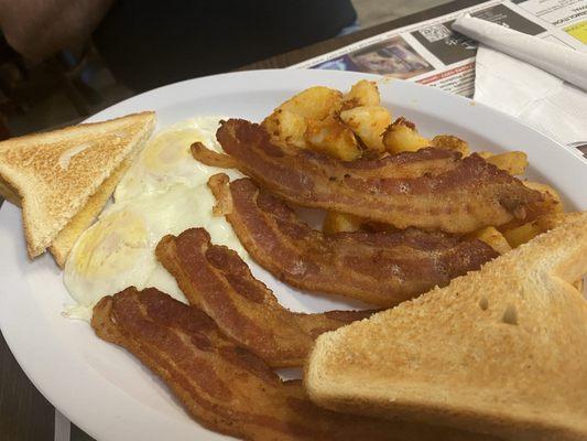 Bacon eggs Home Fries and toast