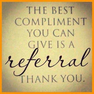 We appreciate all of our clients. And we offer referring discounts. Per stylist.. thanks